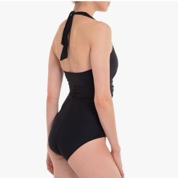 SPANX NEW Bayside Halter Ruched Shaping 1PC Swimsuit Ring Buckle Slimming Pad 18 - Picture 4 of 16